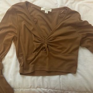 Country Chic: Cute Brown Crop Top